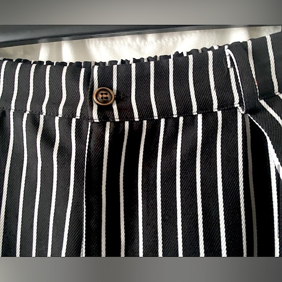 GloryStar Wide Leg Pinstripe stretch back slacks Trouser Pants XXL fit like L/XL - Picture 8 of 11